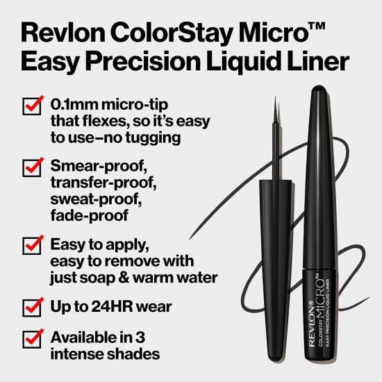 1 x REVLON Colorstay Micro Easy Precision Liquid Eyeliner BUT FIRST WINE 303 - Health & Beauty:Makeup:Eyes:Eyeliner