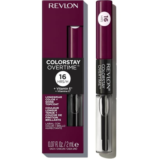 1x REVLON ColorStay Overtime Liquid Lipcolor Lipstick LIMITLESS BLACK CHERRY 500 - Health & Beauty:Makeup:Lips:Lipstick