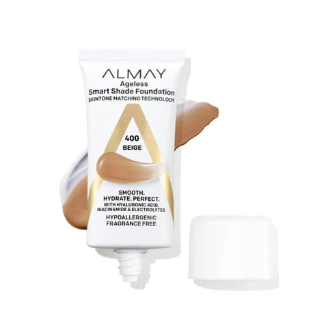 ALMAY AGELESS Smart Shade Foundation BEIGE 400 skintone matching hyaluronic acid - Health & Beauty:Makeup:Face:Foundation