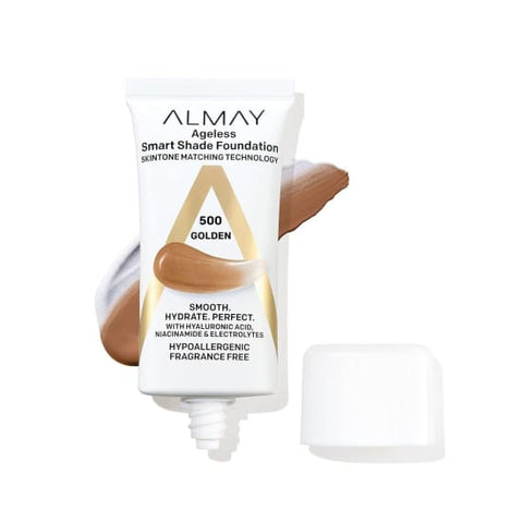 ALMAY AGELESS Smart Shade Foundation GOLDEN 500 skintone matching hyaluronic aci - Health & Beauty:Makeup:Face:Foundation