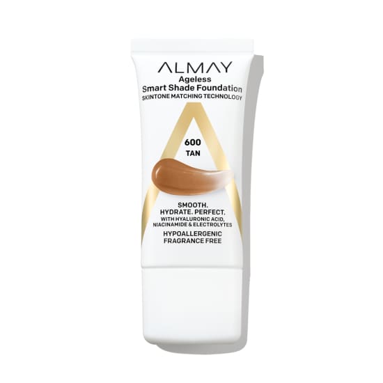 ALMAY AGELESS Smart Shade Foundation TAN 600 skintone matching hyaluronic aci - Health & Beauty:Makeup:Face:Foundation