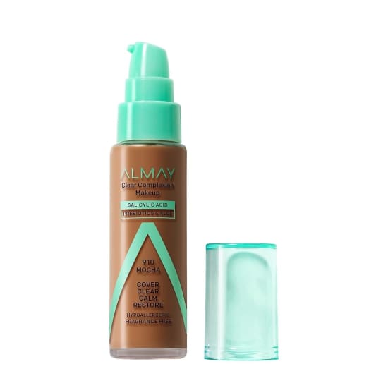 ALMAY Clear Complexion Foundation MOCHA 910 30mL salicylic acid acne treatment - Health & Beauty:Makeup:Face:Foundation