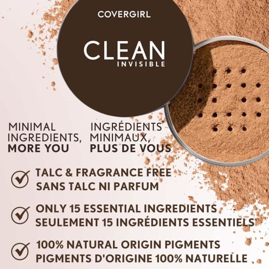 COVERGIRL Clean Invisible Loose Powder TRANSLUCENT DARK 140 talc fragrance free - Health & Beauty:Makeup:Face:Face Powder