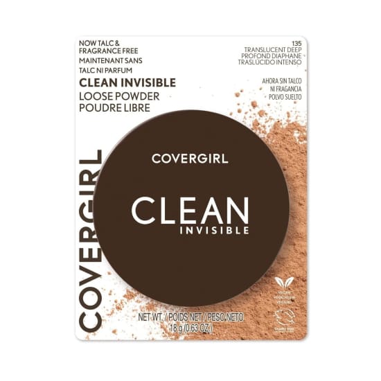 COVERGIRL Clean Invisible Loose Powder TRANSLUCENT DEEP 135 talc fragrance free - Health & Beauty:Makeup:Face:Face Powder