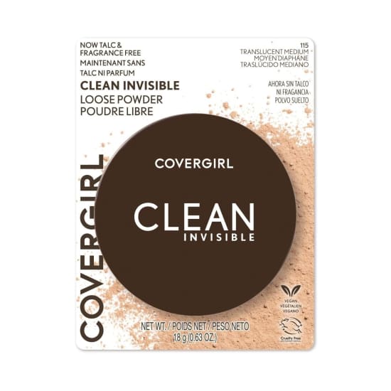 COVERGIRL Clean Invisible Loose Powder TRANSLUCENT MEDIUM 115 talc free - Health & Beauty:Makeup:Face:Face Powder