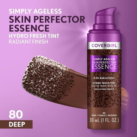 COVERGIRL Simply Ageless Skin Perfector Essence Foundation DEEP 80 30mL - Health & Beauty:Makeup:Face:Foundation