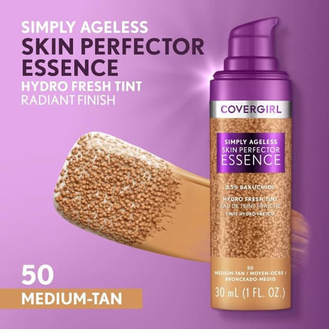 COVERGIRL Simply Ageless Skin Perfector Essence Foundation MEDIUM TAN 50 30mL - Health & Beauty:Makeup:Face:Foundation