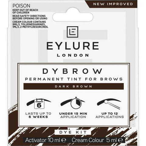 EYLURE Dybrow Permanent Tint For Brows Dye Kit - DARK BROWN eye brow eyebrow - Health & Beauty:Makeup:Eyes:Eyebrow Liner & Definition