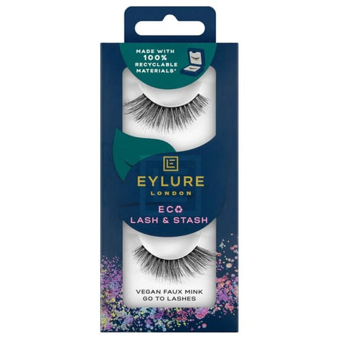 EYLURE Eco Lash & Stash Vegan Faux Mink False Strip Eyelashes GO TO LASHES - Health & Beauty:Makeup:Eyes:Eyelash Extensions