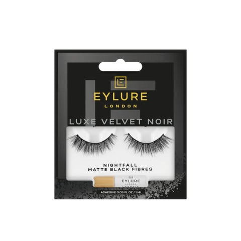 EYLURE Luxe Velvet Noir Strip Eyelashes + Adhesive NIGHTFALL eye lash extensions - Health & Beauty:Makeup:Eyes:Eyelash Extensions