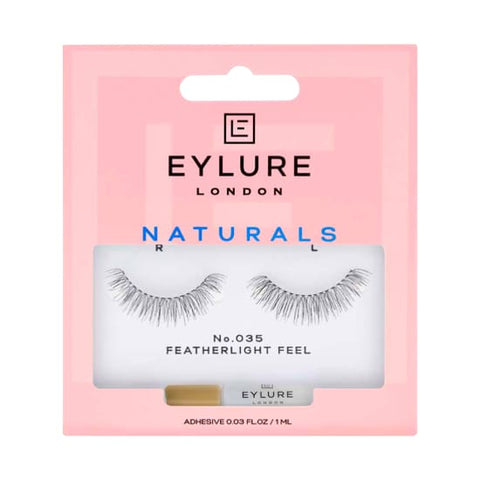 EYLURE Naturals Feather Light Feel Strip Eyelashes + Adhesive NO 35 eye lash - Health & Beauty:Makeup:Eyes:Eyelash Extensions