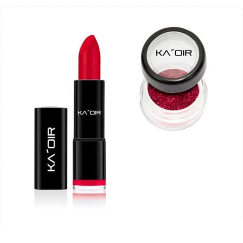 KA’OIR Glitzstick Pearl Creme Lipstick & Glitter Package RED ROSES kaoir - Health & Beauty:Makeup:Lips:Lipstick