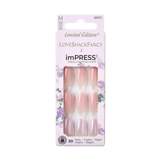 KISS Impress Press On Manicure Nail Tips BLUSHING LAVENDER medium length coffin - Health & Beauty:Nail Care Manicure & Pedicure:Nail