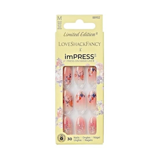 KISS Impress Press On Manicure Nail Tips CITRUS CANDY medium length coffin - Health & Beauty:Nail Care Manicure & Pedicure:Nail