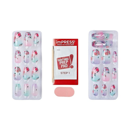 KISS Impress Press On Manicure Nail Tips LILAC CRUSH medium length coffin - Health & Beauty:Nail Care Manicure & Pedicure:Nail