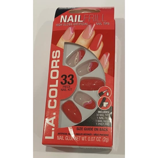 L.A COLORS Nail Frill Artificial Nail Tips MANI MUSE CNT382 almond + glue la - Health & Beauty:Nail Care Manicure & Pedicure:Nail