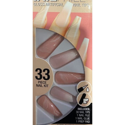 L.A COLORS Nail Frill Artificial Nail Tips PERFECTLY PERFECT ballerina + glue - Health & Beauty:Nail Care Manicure & Pedicure:Nail