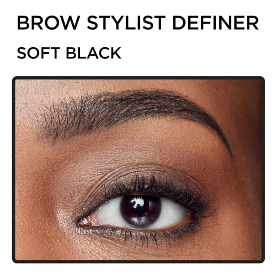 LOREAL Brow Stylist Ultra Fine Tip Brow Pencil SOFT BLACK 393 spoolie waterproof - Health & Beauty:Makeup:Eyes:Eyebrow Liner & Definition