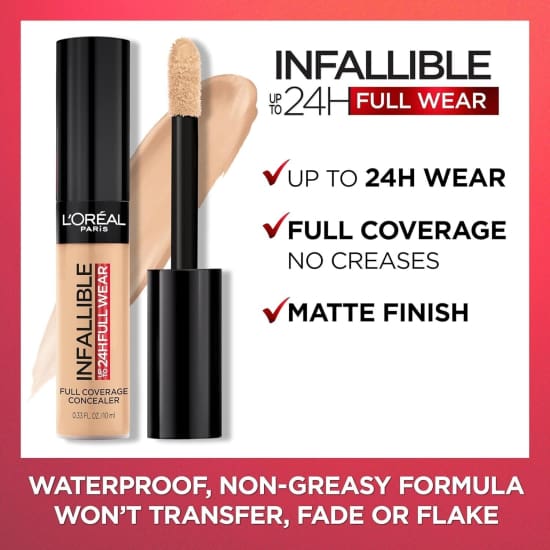 LOREAL Infallible 24H Full Wear Concealer BISQUE 350 waterproof full coverage - Health & Beauty:Makeup:Face:Concealer