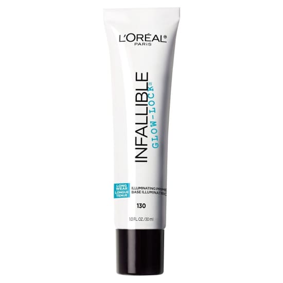 LOREAL Infallible Glow Lock 130 Illuminating primer base hydrating blurring 30mL - Health & Beauty:Makeup:Face:Face Primer