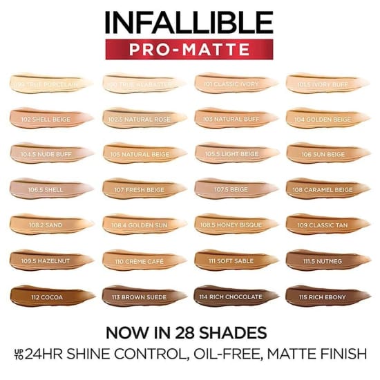 LOREAL Infallible Pro Matte Foundation BROWN SUEDE 113 24hr oil free waterproof - Health & Beauty:Makeup:Face:Foundation