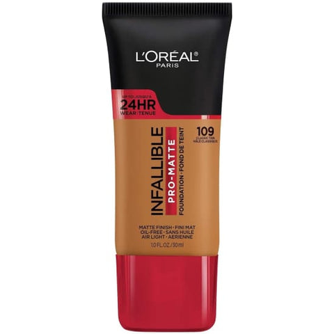 LOREAL Infallible Pro Matte Foundation CLASSIC TAN 109 24hr oil free waterproof - Health & Beauty:Makeup:Face:Foundation