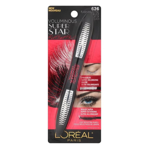 LOREAL Voluminous Super star Mascara FLASH REFLECTING BLACK 626 washable - Health & Beauty:Makeup:Eyes:Mascara