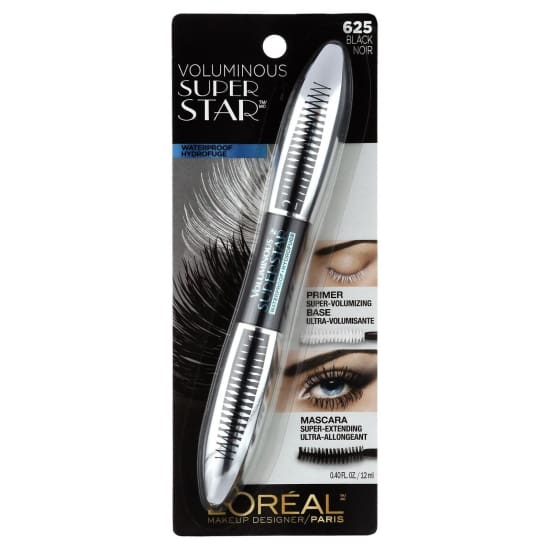 LOREAL Voluminous Super Star Mascara & primer BLACK 625 Waterproof - Health & Beauty:Makeup:Eyes:Mascara