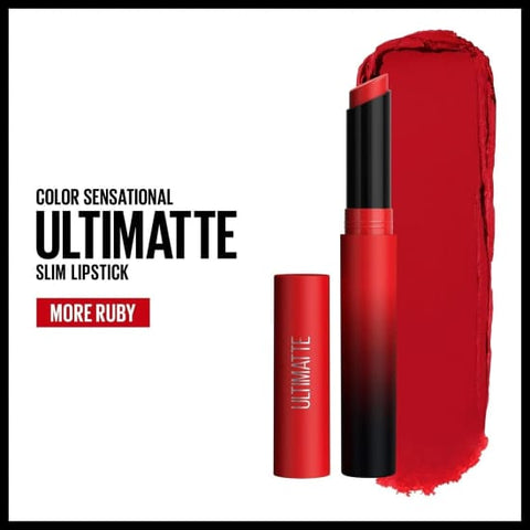 MAYBELLINE Colorsensational Ultimatte Matte Lipstick MORE RUBY 199 red - Health & Beauty:Makeup:Lips:Lipstick