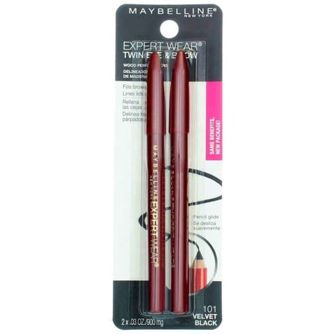 MAYBELLINE Expert Wear Twin Eye & Brow Pencil VELVET BLACK 101 eyebrow liner - Health Beauty:Makeup:Eyes:Eyebrow Definition