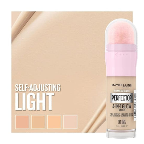 MAYBELLINE Instant Age Rewind Perfector 4 in 1 Glow Makeup LIGHT 01 - Health & Beauty:Makeup:Face:Foundation