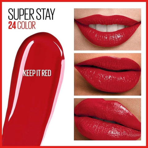 MAYBELLINE SuperStay 24HR 2-step KEEP IT RED 035 Lipcolor liquid lipstick - Health & Beauty:Makeup:Lips:Lipstick