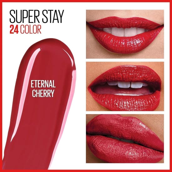 MAYBELLINE SuperStay 24HR 2-step Lipcolor ETERNAL CHERRY 200 liquid lipstick - Health & Beauty:Makeup:Lips:Lipstick