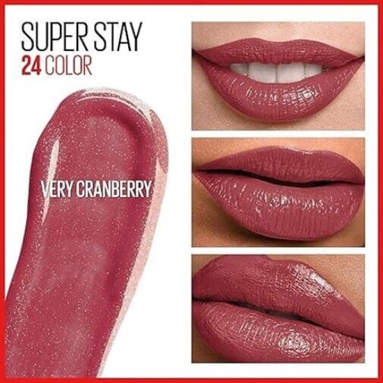 MAYBELLINE SuperStay 24HR 2-step VERY CRANBERRY 100 Lipcolor liquid lipstick - Health & Beauty:Makeup:Lips:Lipstick