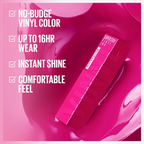 MAYBELLINE SuperStay Vinyl Ink Lipcolor STRIKING 150 pink liquid lipstick - Health & Beauty:Makeup:Lips:Lipstick