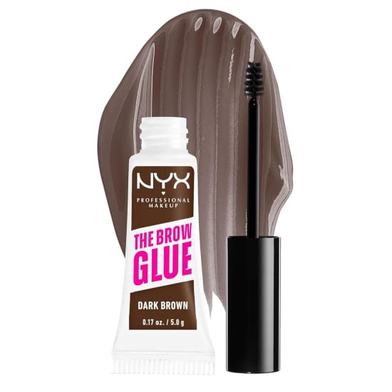 NYX The Brow Glue Eye Brow Gel DARK BROWN TBG04 eyebrow tinted instant styler - Health & Beauty:Makeup:Eyes:Eyebrow Liner & Definition