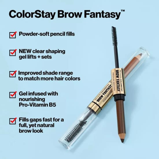 REVLON Colorstay Brow Fantasy Soft Powder Pencil MEDIUM BROWN 003 eye eyebrow - Health & Beauty:Makeup:Eyes:Eyebrow Liner & Definition