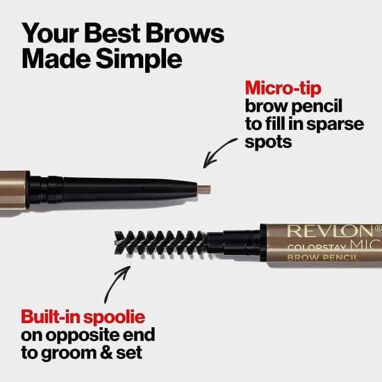 Revlon Colorstay Micro Brow Pencil SOFT BLACK 457 waterproof - Health & Beauty:Makeup:Eyes:Eyebrow Liner & Definition