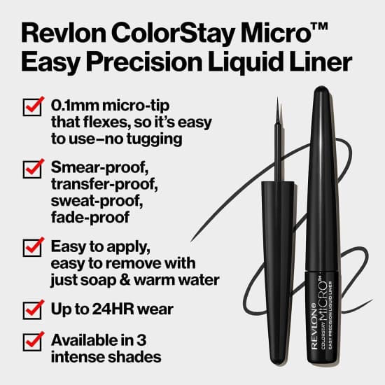 REVLON Colorstay Micro Easy Precision Liquid Eyeliner BLACKOUT 301 black - Health & Beauty:Makeup:Eyes:Eyeliner