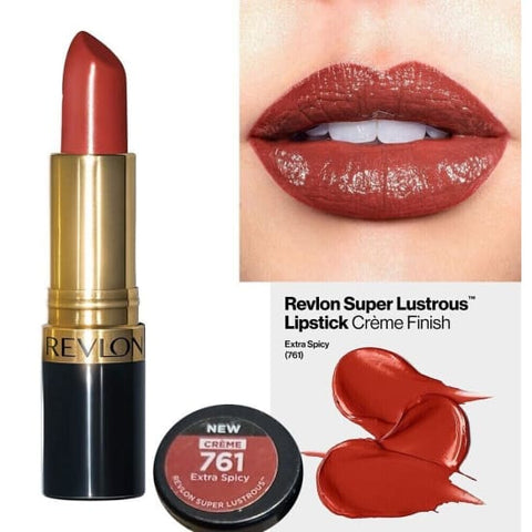 REVLON Super Lustrous Creme Lipstick EXTRA SPICY 761 NEW - Health & Beauty:Makeup:Lips:Lipstick