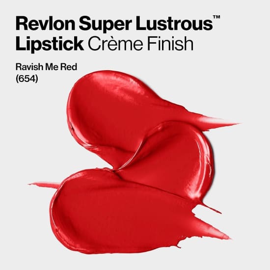 REVLON Super Lustrous Creme Lipstick RAVISH ME RED 654 NEW - Health & Beauty:Makeup:Lips:Lipstick