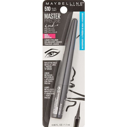 MAYBELLINE Master Precise Ink Metallic Liquid Eye Liner BLACK COMET 510 eyeliner - Health & Beauty:Makeup:Eyes:Eyeliner