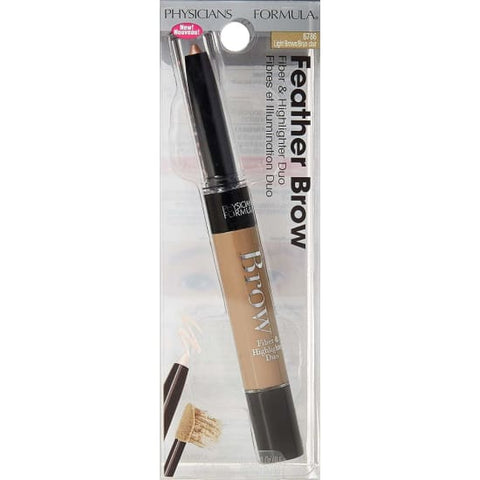 PHYSICIANS FORMULA Feather Brow Fiber & Highlighter Duo LIGHT BROWN 6786 eye - Health & Beauty:Makeup:Eyes:Eyebrow Liner & Definition